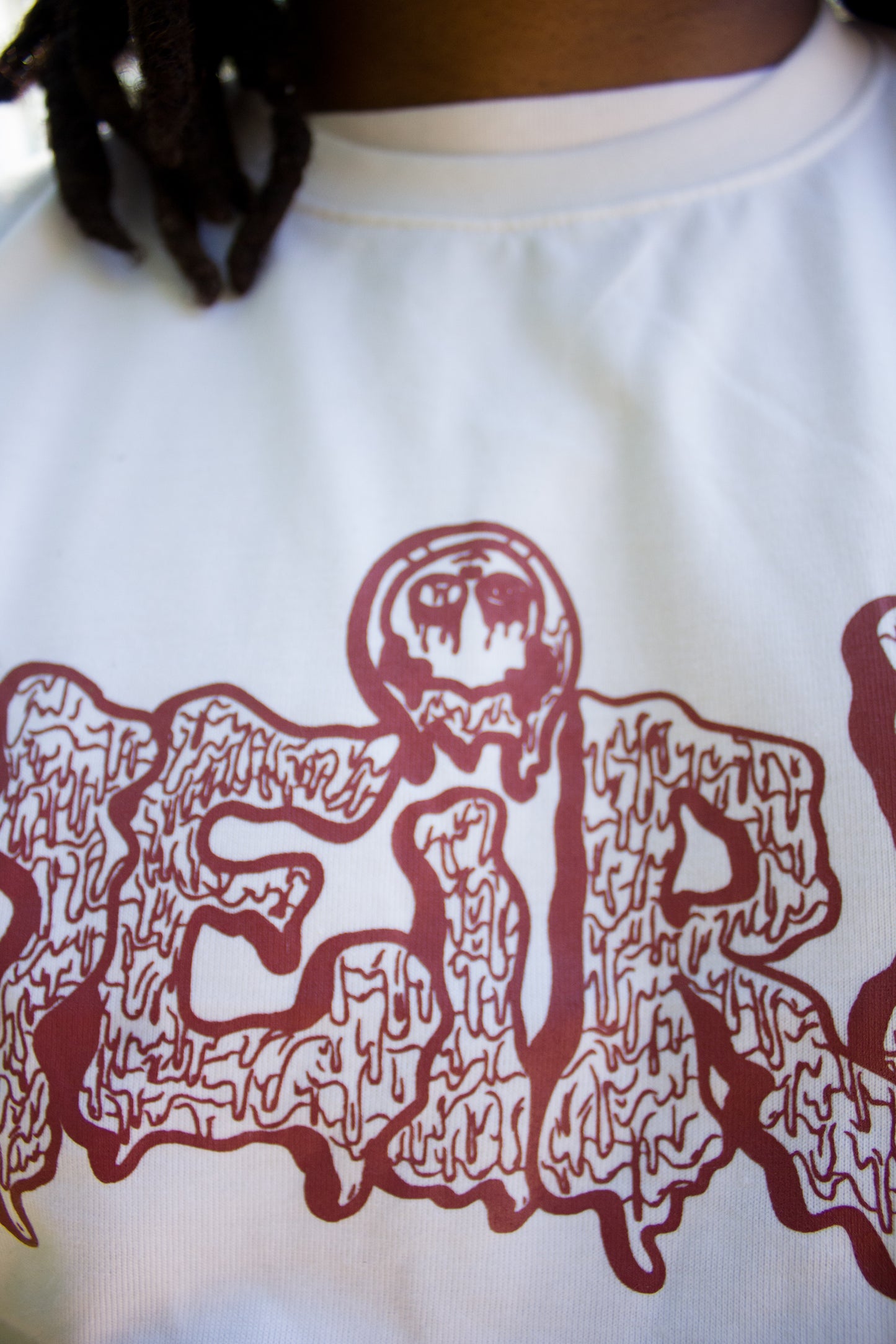 White/Maroon Weird0z Drip T-Shirt