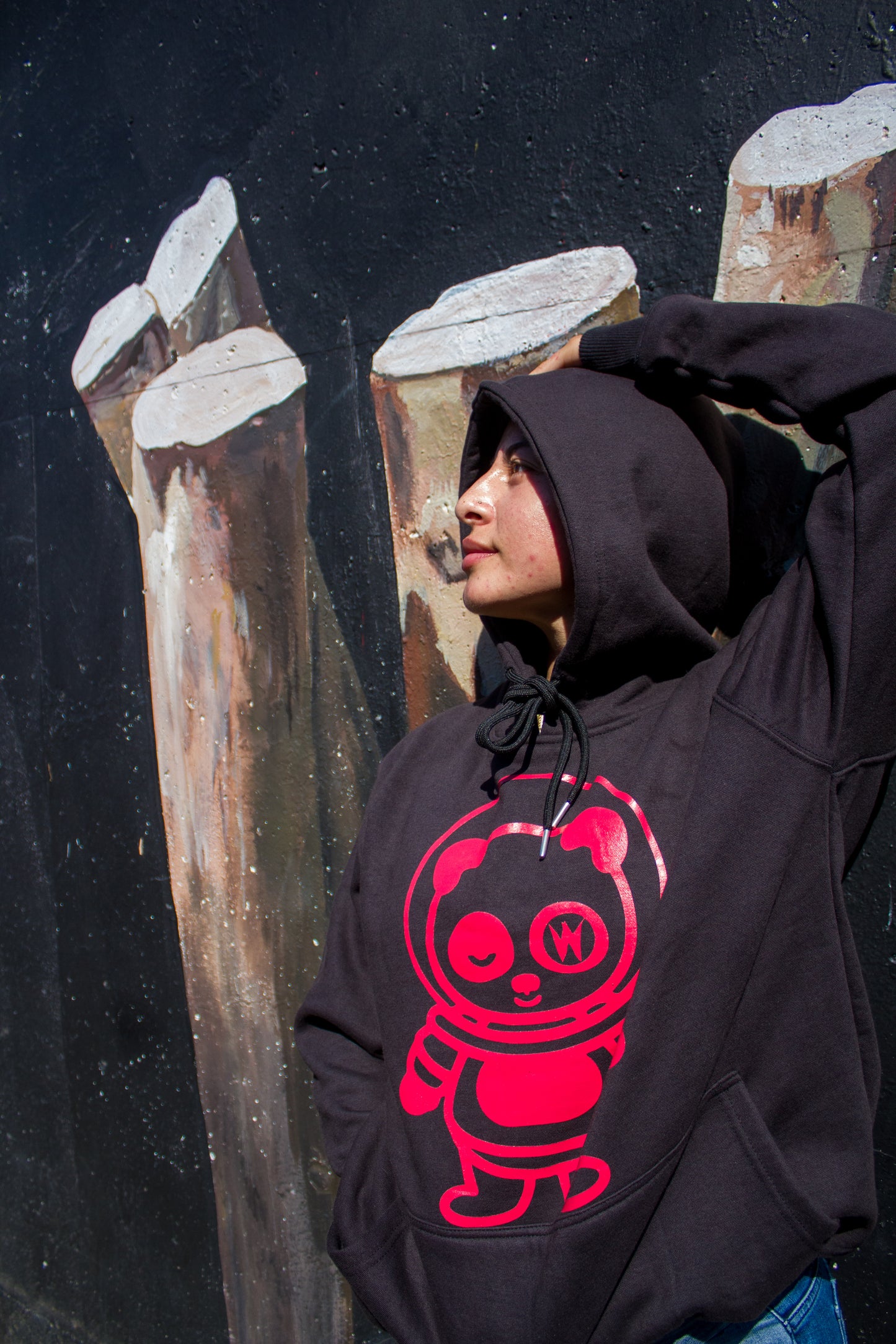 Black/Red OG Space Panda Hoodie