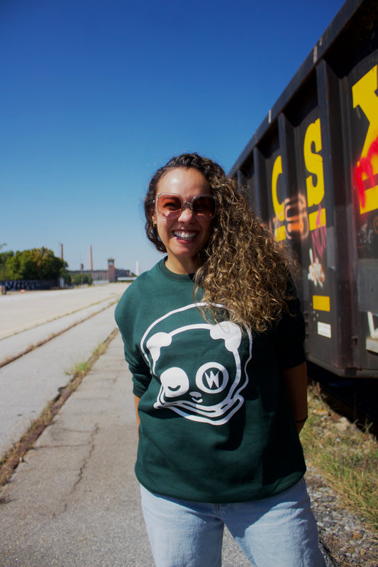 Forest Green Space Helmet Crewneck