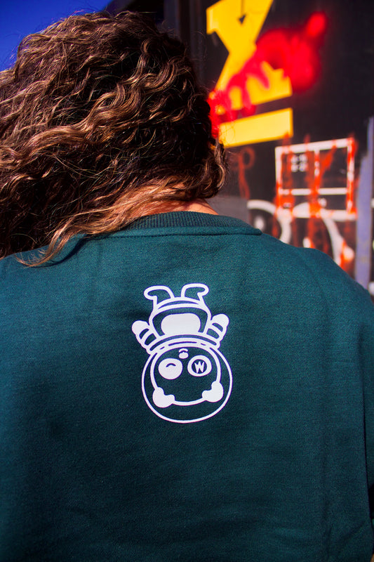 Forest Green Space Helmet Crewneck