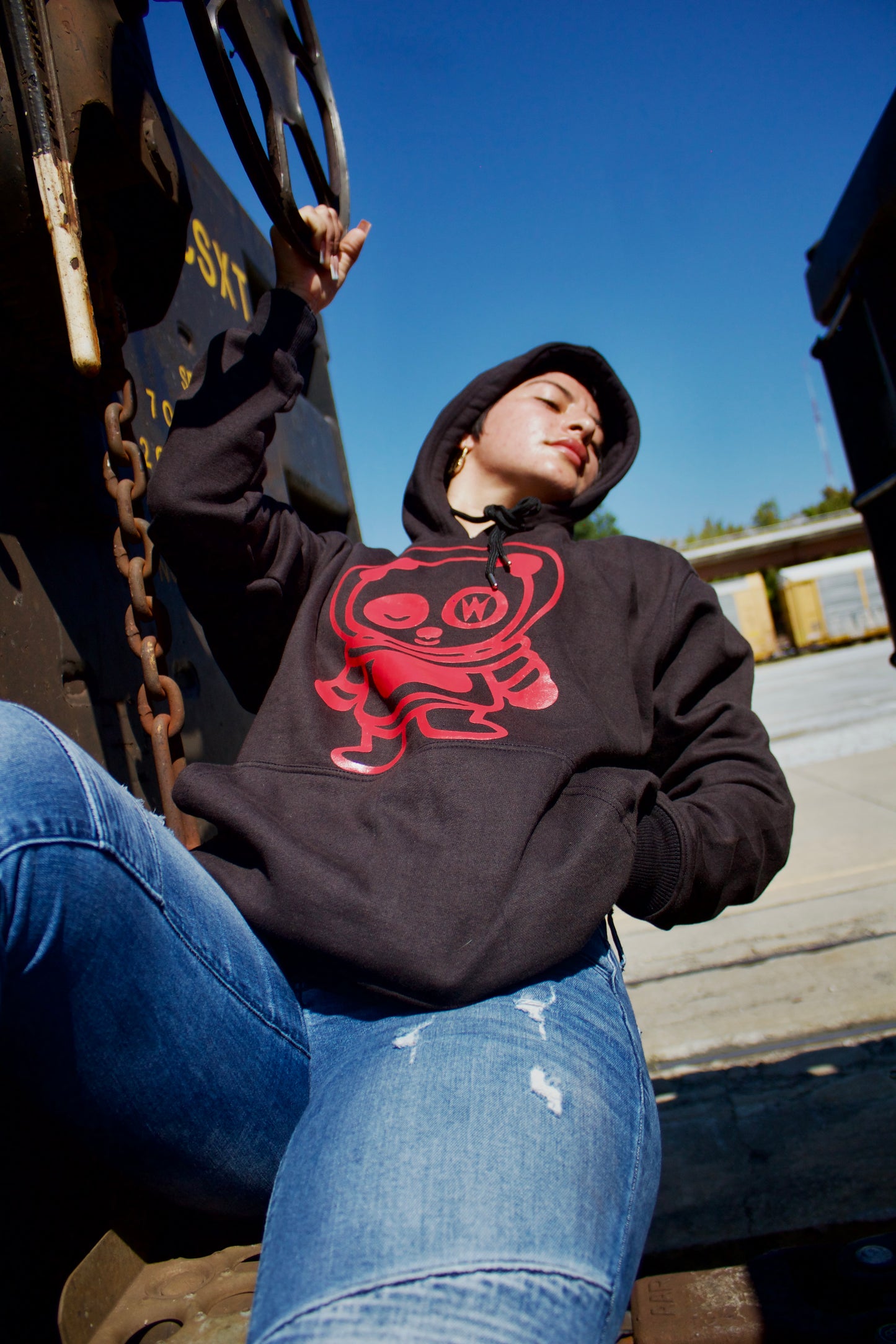 Black/Red OG Space Panda Hoodie